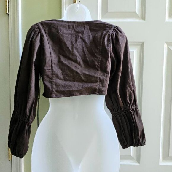 NWT House of Harlow 1960 x Revolve Dark Brown Rogue Top Size Small - Picture 6 of 14